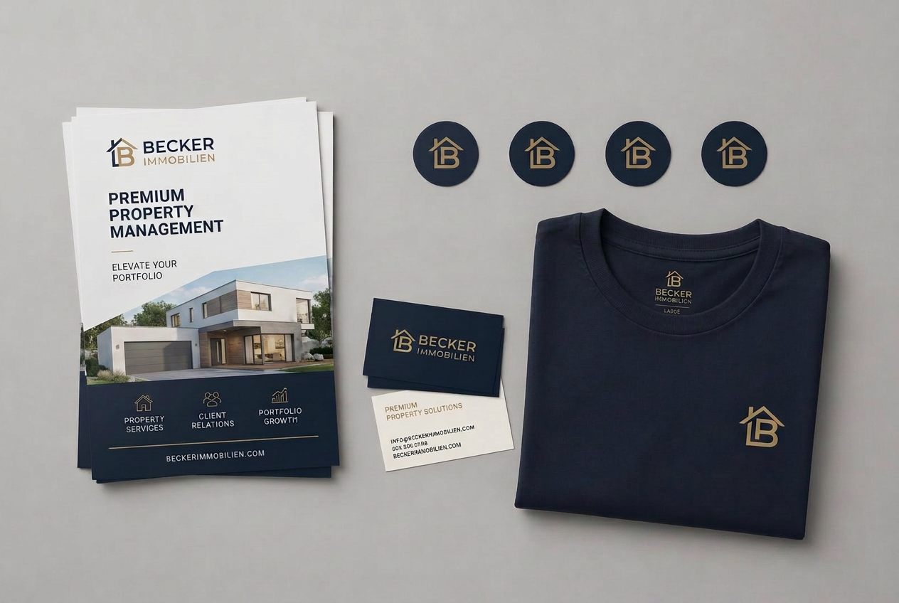 Gedruckte Flyer, Aufkleber, Merch und Verpackungen mit dem gleichen Kundenbranding